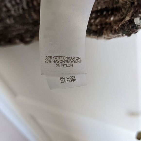 LIZ CLAIBORNE Boho cotton rayon open front cardigan earthy tone Large @O - Picture 4 of 10